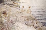 Anders Zorn ute oil painting on canvas
